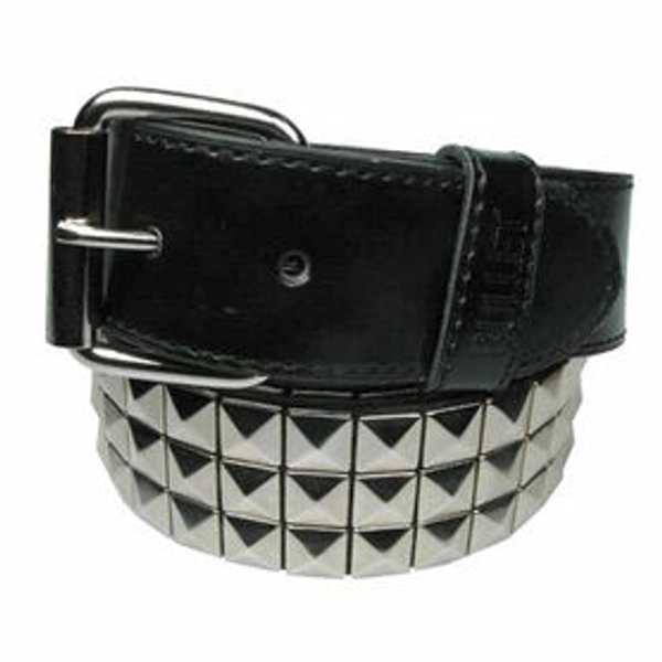 Ceinture Gothique Cloutée - 3 Rangées Chromées
