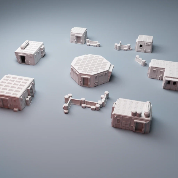 Sci-fi Uladh Starport Buildings Bundle - Printable Files