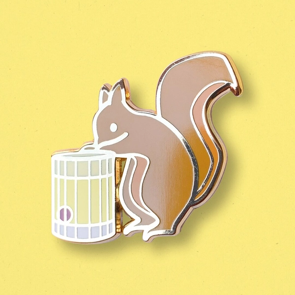 Squirrel Amaretto Sour Enamel Pin: Cocktail Critters Lapel Pin - Etsy
