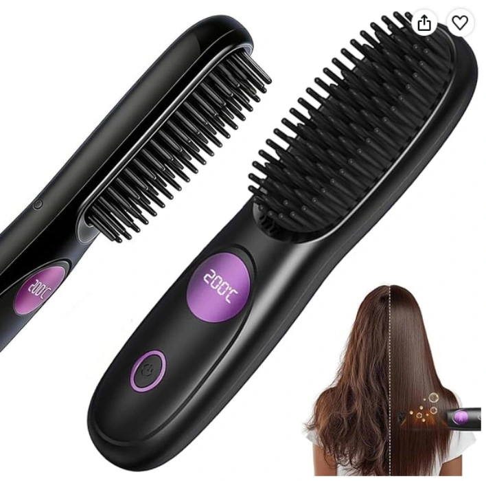 Cordless Hair Straightener Brush for Travel, Rechargeable Ceramic Comb for Women, Portable Hair Straightener, Fast Heating Cordless Mini Hair Brushs : Amazon.ie: Beauty