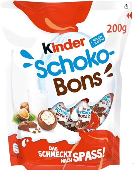 kinder Schoko-Bons - Creamy Kinder Chocolate Candy with Milk Cream and Delicate Milk Chocolate - 1 Pack of 200 g : Amazon.ie: Grocery