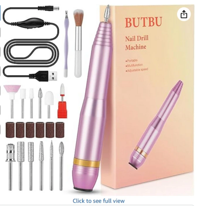 BUTBU Electric Nail Files, 13 in 1 Professional Electric-Nail Drill Machine, Adjustable Speed 20000 RPM Manicure Pedicure Set with 6 Drill Bits and Ceramic Bit, for Nails Gel Polish, Hard Skin Removal : Amazon.ie: Beauty
