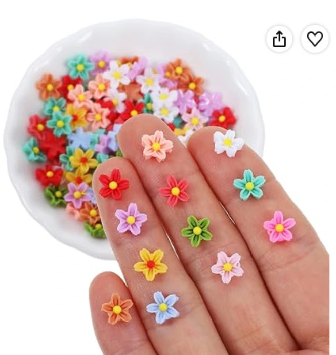 Sorcristy Pack of 100 Flowers Miniature Resin Colourful Mini Decorative Daisy Resin Charms Decorated 3D Colourful Flower Miniature Accessories Artificial Flowers for DIY Miniature Landscapes : Amazon.ie: Home & Kitchen