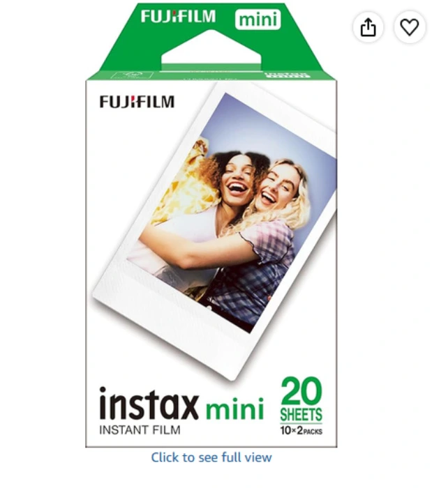 instax mini instant film White Border, 20 shot Pack, suitable for all mini cameras and printers : Amazon.ie: Electronics
