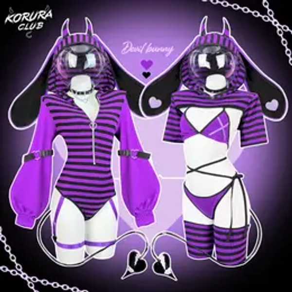 KORURACLUB Dark Bunny Bodysuit ostume Outfit