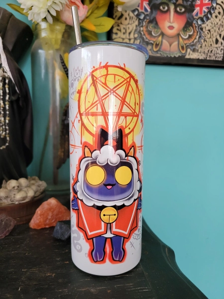 Cult of the lamb video game insulated water bottle