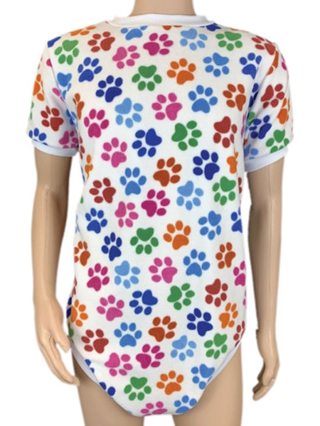 Paw Print Fleece Zipped Adult Onesie With Locking Zip Option