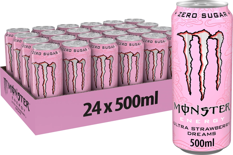Monster Energy Ultra Strawberry Dreams energiajuoma, 500 ml, 24-pack 39,99