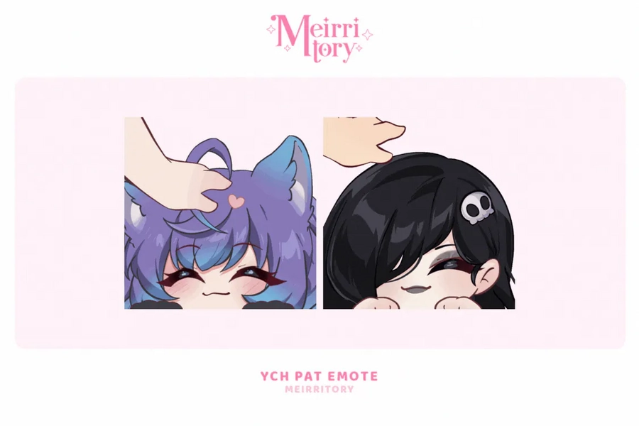YCH - Animated Vtuber Emote Pat by meirritory (@meirritory)