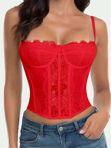 Top corset rojo