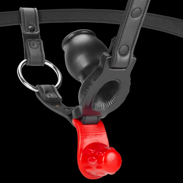 HOLE hollow platinum silicone pighole with stopper+adjustable neoprene strap OXBALLS