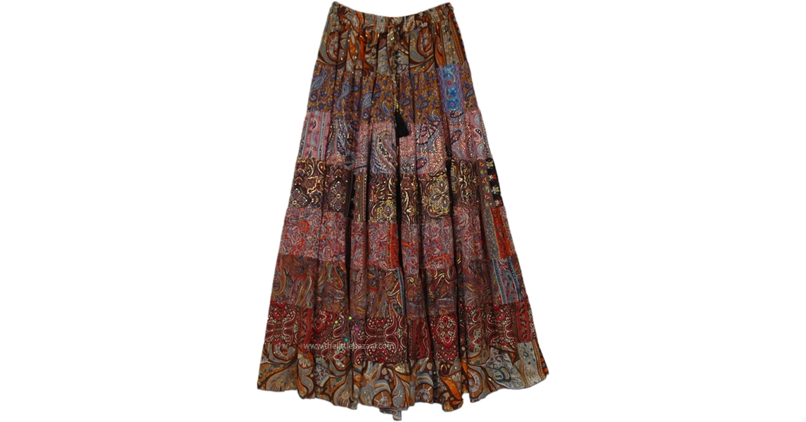 Romantic Legion Multi Panel Maxi Long Skirt