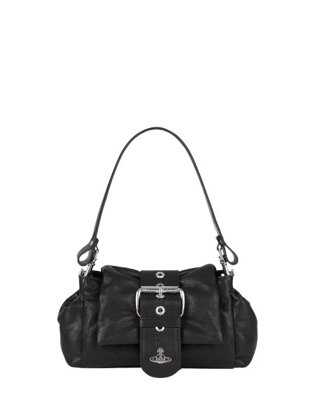 Vivienne Westwood Hazel Treasure Leather Shoulder Bag, Black