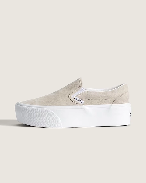 Classic Slip-On Platform Shoe in Oatmeal Beige | Vans