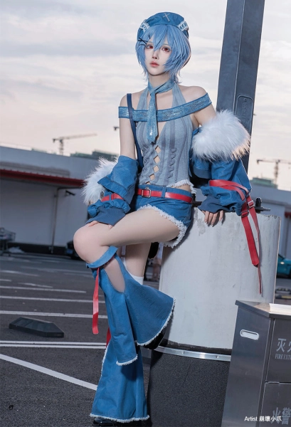 Anime Girl Figure Version Cosplay Costume Bodysuit and Denim Shorts with Jacket and Hat