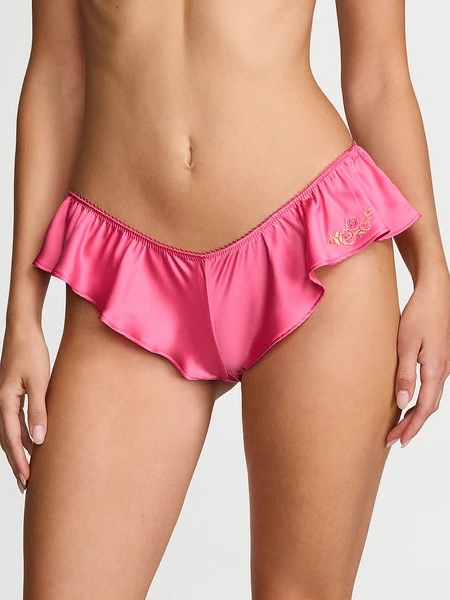 Sweet Melody Motif Satin Flutter Brazilian Panty