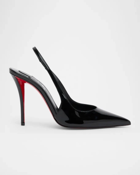 100mm Miss Z Patent Leather Slingback Pumps