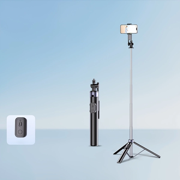 TEMU 72.8 Inch Selfie Stick Travel Tripod For Cell Phone With Remote Control And Phone Holder, Extendable Selfie Stick For Iphone, Iphone Tripod For