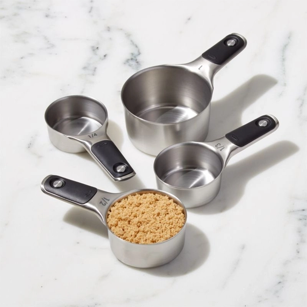 OXO Âź Stainless Steel Magnetic Measuring Cups, Set of 4