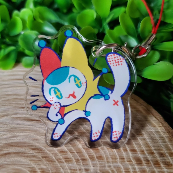 Silly Jester Cat Phone Charm
