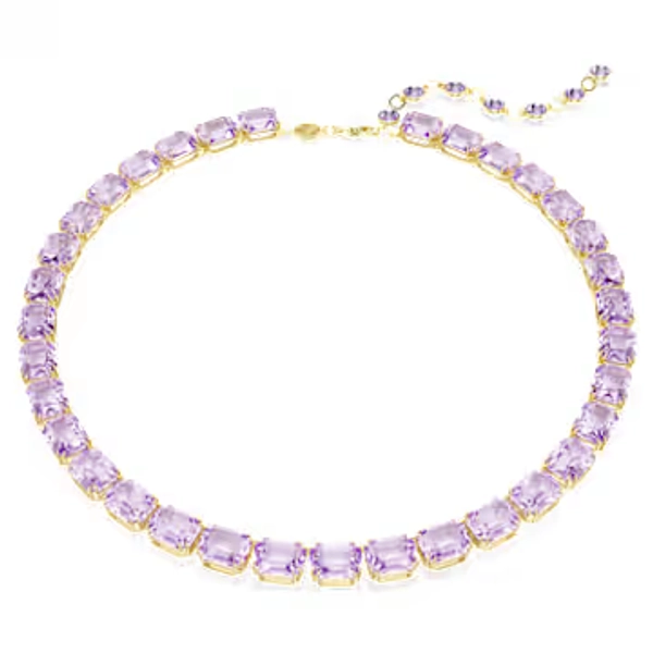 Millenia Halskette, Oktagon-Schliff, Violett, 18K Goldbeschichtet