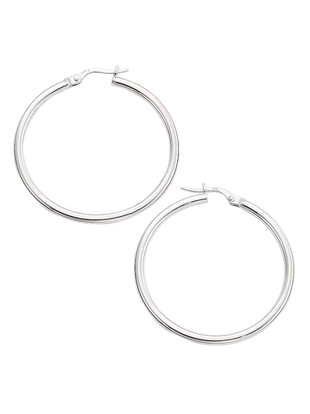 Roberto Coin White Gold Hoops