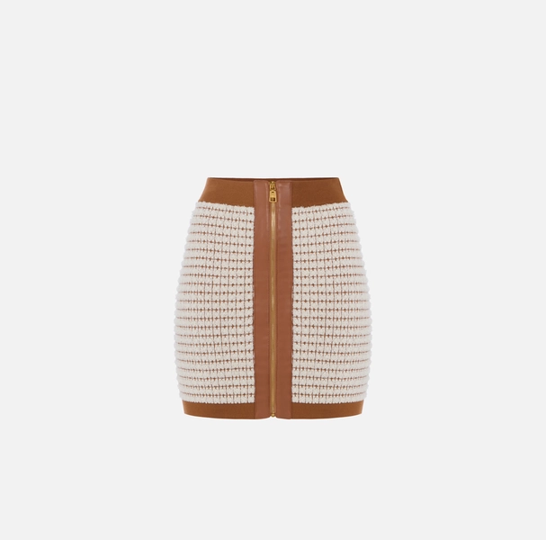 Elisabetta Franchi - Miniskirt in chenille fabric with waffle stitch