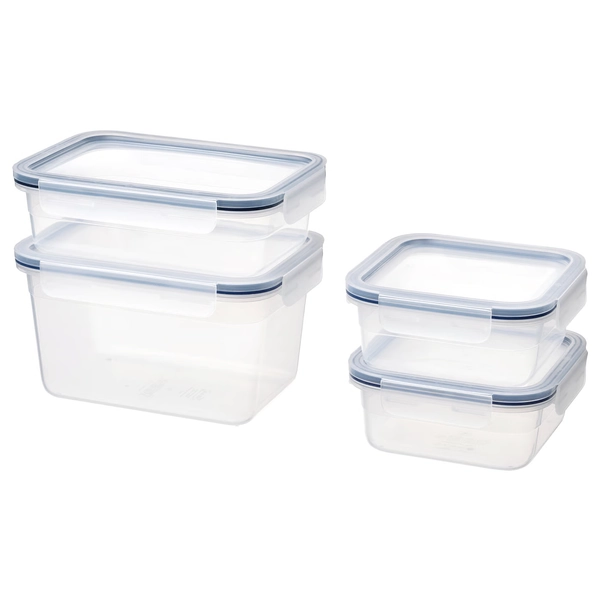 IKEA 365+ Food container with lid, set of 4 - plastic