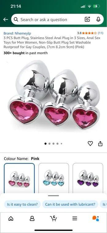 3 PCS Butt Plug, Stainless Steel Anal Plug in 3 Sizes, Anal Sex Toys for Men Women, Non-Slip Butt Plug Set Washable Rustproof for Gay Couples, (7cm 8.2cm 9cm) (Pink) 