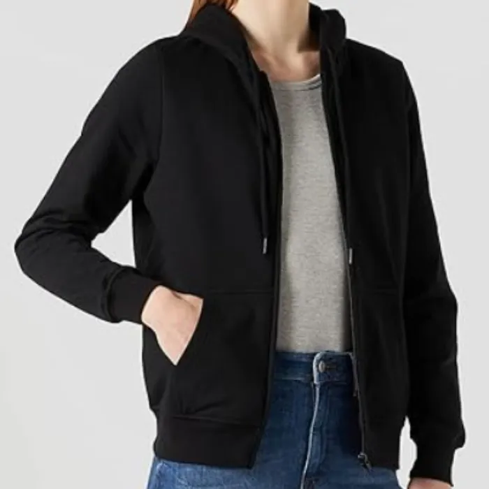 Black Basic Zip Hoody