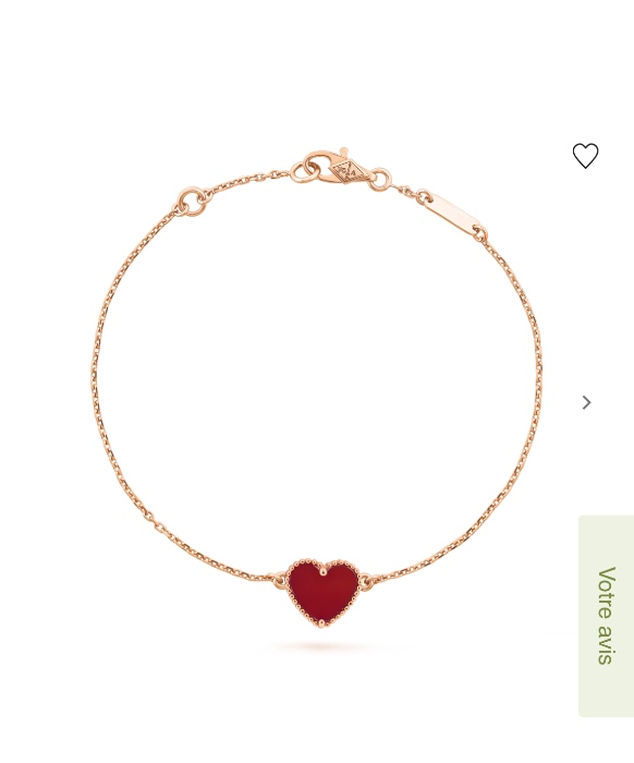 Bracelet Sweet Hearts Or rose 750/1000, Cornaline - Van Cleef & Arpels