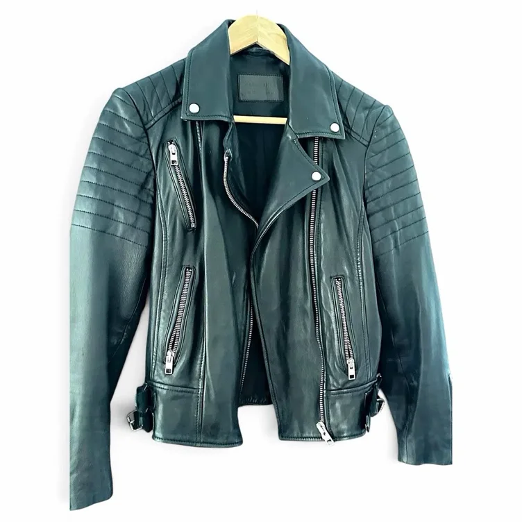 Leather biker jacket