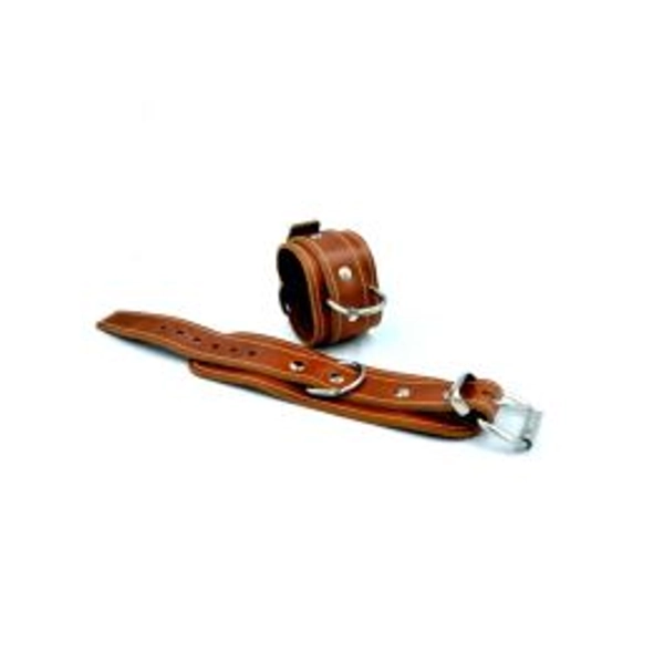 Mister B Leather Wrist Restraints Stitched - Brown
