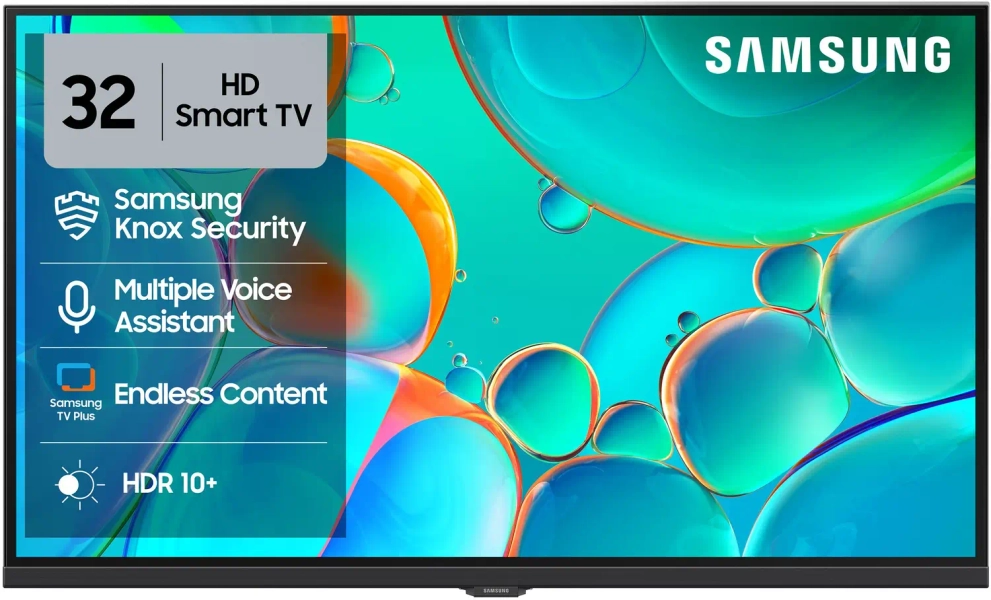 Samsung 80 cm (32 inch) HD Ready LED Smart Tizen TV with Voice Assistance Remote Control | 100+ Free Channels | HDR 10+ Support | PurColor | Samsung Knox Security | Digital Tuner | Object Tracking Sound Lite | Adaptive Sound | Q-Symphony