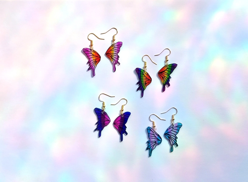 lgbtq+ butterfly Bi earrings