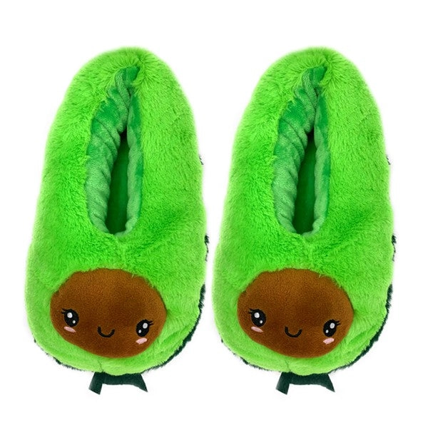 Avocuddle - Womens Fluffy House Slippers Shoes - Green / S