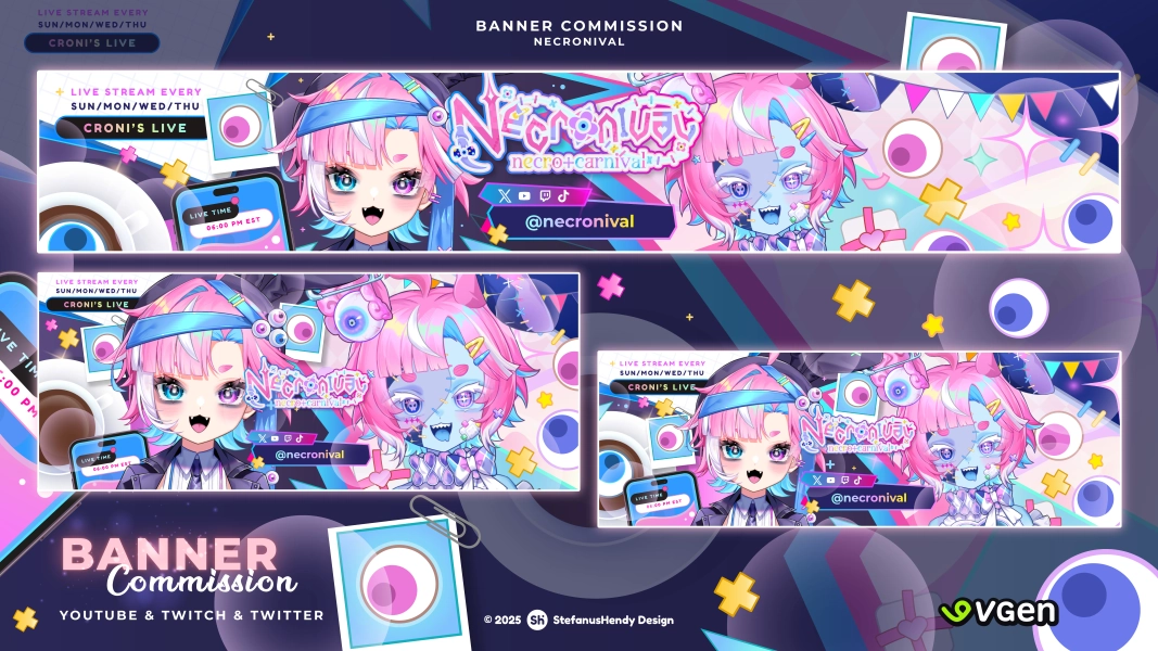 Social Media Banner (Youtube + Twitter + Twitch) by StefanusHendy (@stefanushendy98)