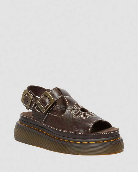 DR MARTENS Dunnet Flower full grain leather sandals