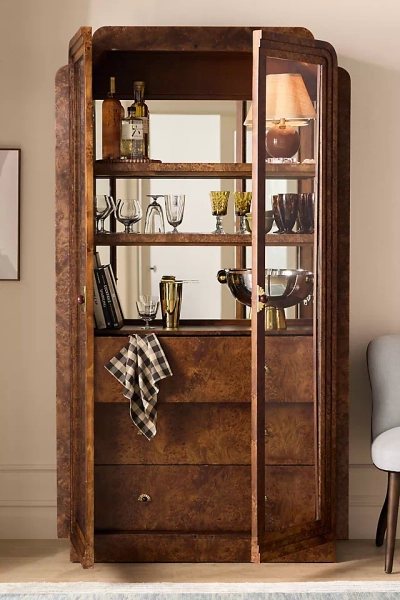 Betti Burl Wood Display Hutch