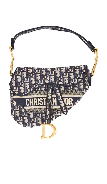 FWRD Renew Dior Saddle Bag in Blue.