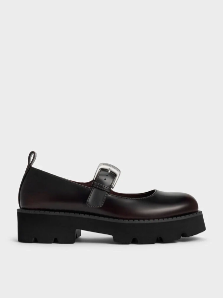 Buckled Ridged-Sole Mary Janes