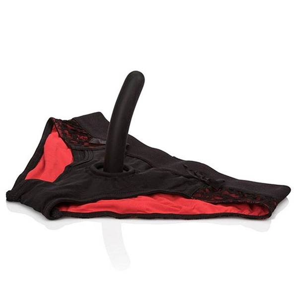 CALEXOTICS - SCANDAL SET DE BRAGUITAS ROJAS CON DILDO TALLA S/M - L/XL