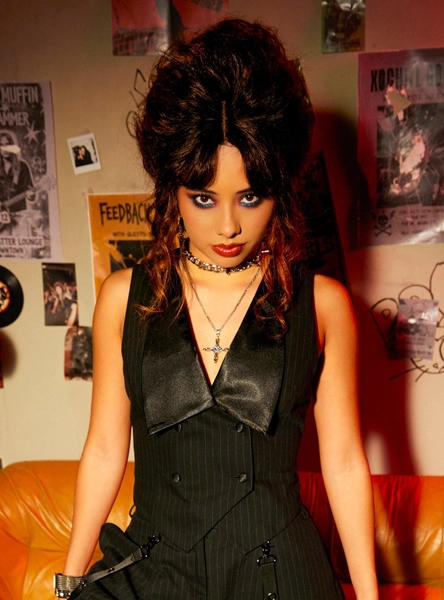 Social Collision Pinstripe Double-Breasted Girls Vest