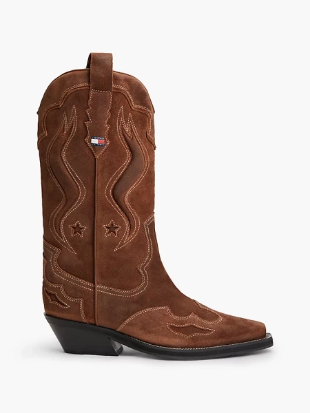 Archive Suede Contrast Topstitch Cowboy Boots