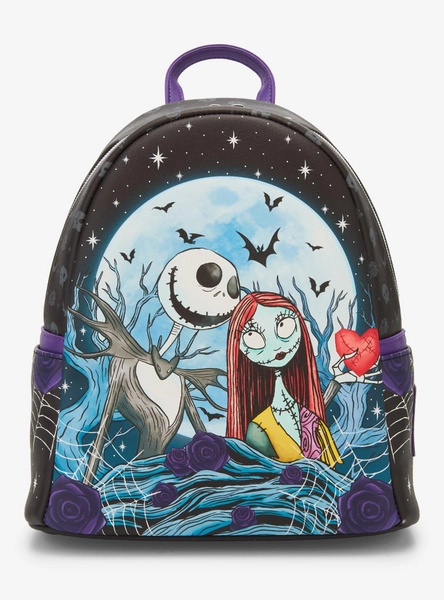 Loungefly The Nightmare Before Christmas Jack & Sally Moon Mini Backpack