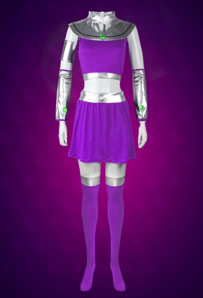 Teen Titans Female Superhero Cosplay Costume Top Skirt with Sleeves and Socks