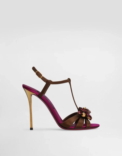 Keira 2.0 satin sandals with embellishments
