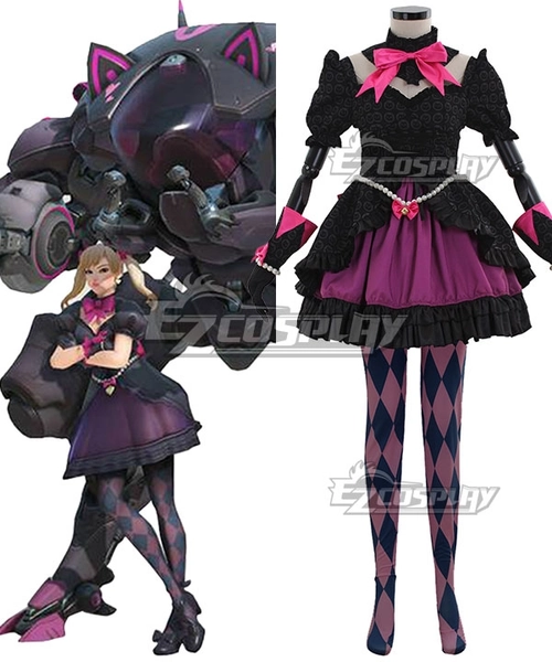 Overwatch OW Black Cat D.Va Dva Hana Song Skin Cosplay Costume