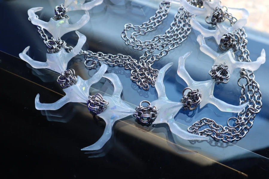 XL Glowing Iridescent Centipede Body Chain