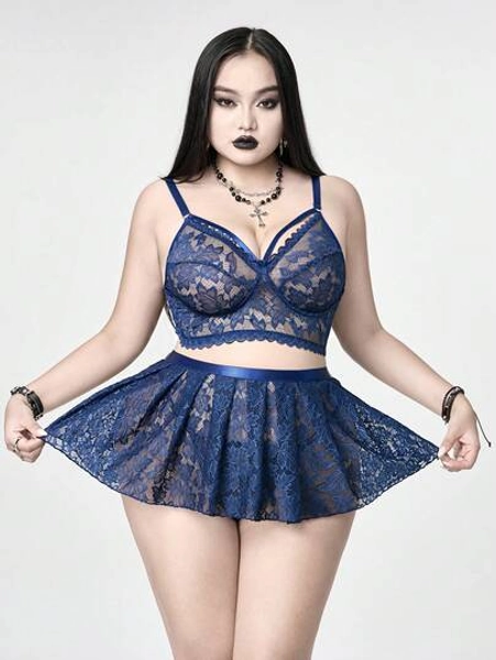 Lace Bra & Skirt Lingerie Set